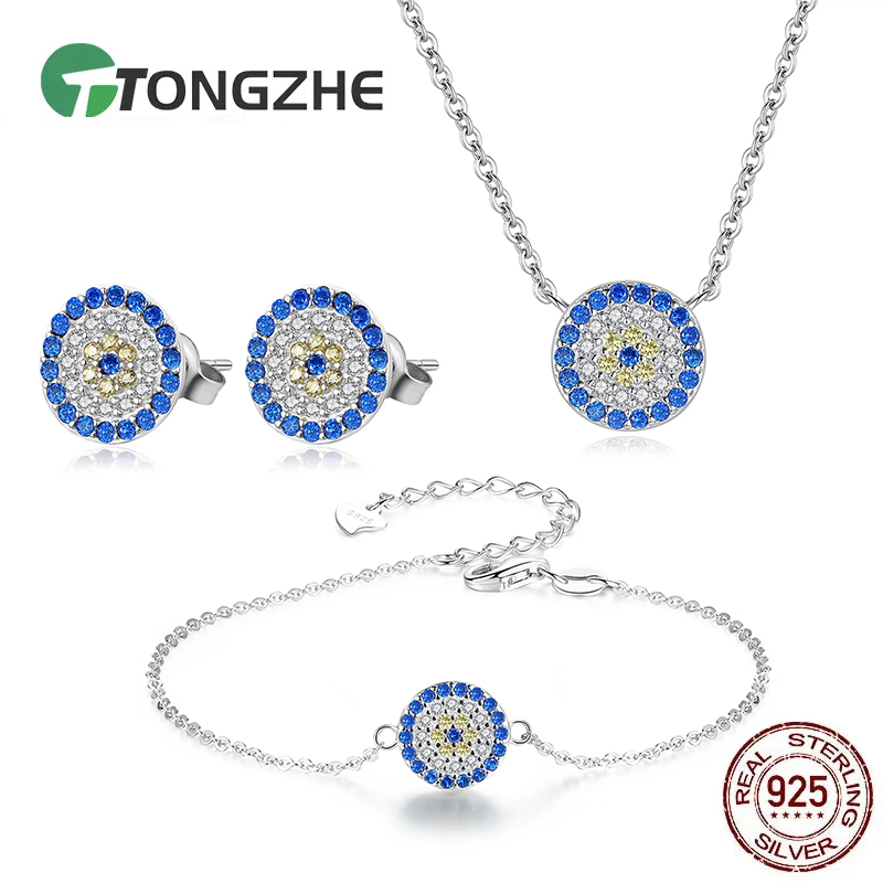 Evil Eye Bracelet - TONGZHE 925 Sterling Silver Costume Jewelry