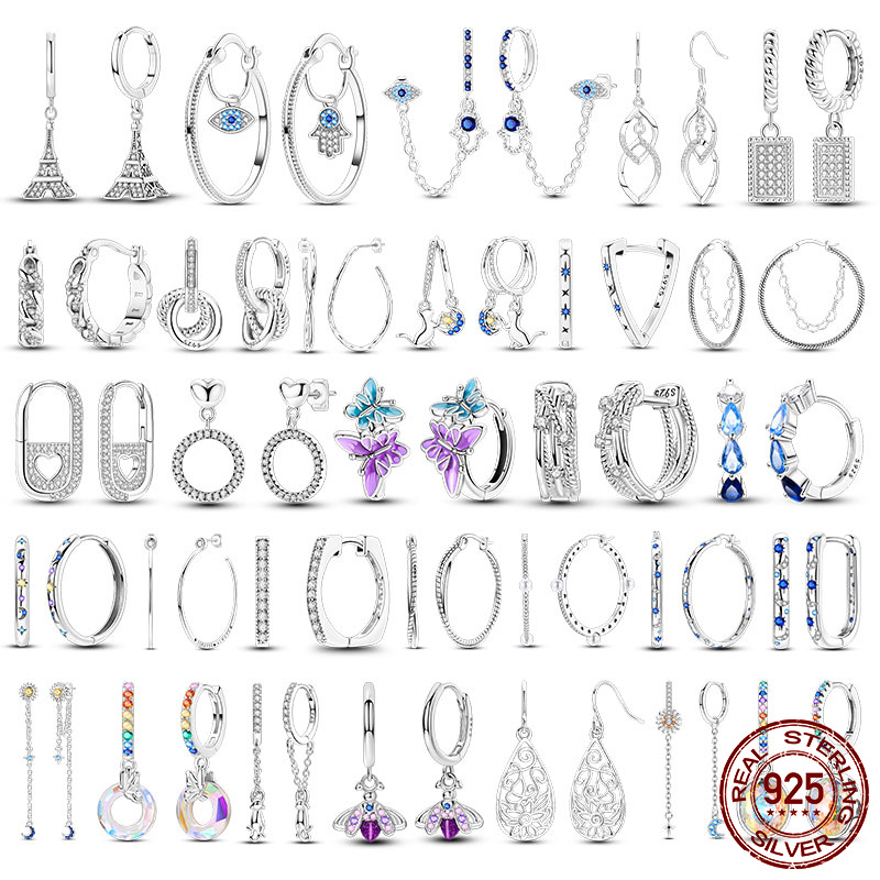 Evil Eye Bracelet - 925 Sterling Pendant Earrings Eiffel Tower