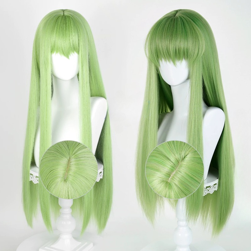 Women Accessories Aesthetic - Anime CC Cosplay Green Wig Long