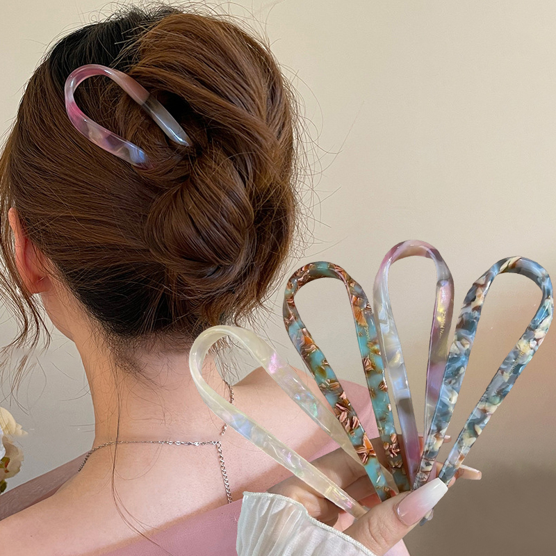 Women Accessories Aesthetic - U-Shaped Hair Sticks Acetate Acrylic Hair