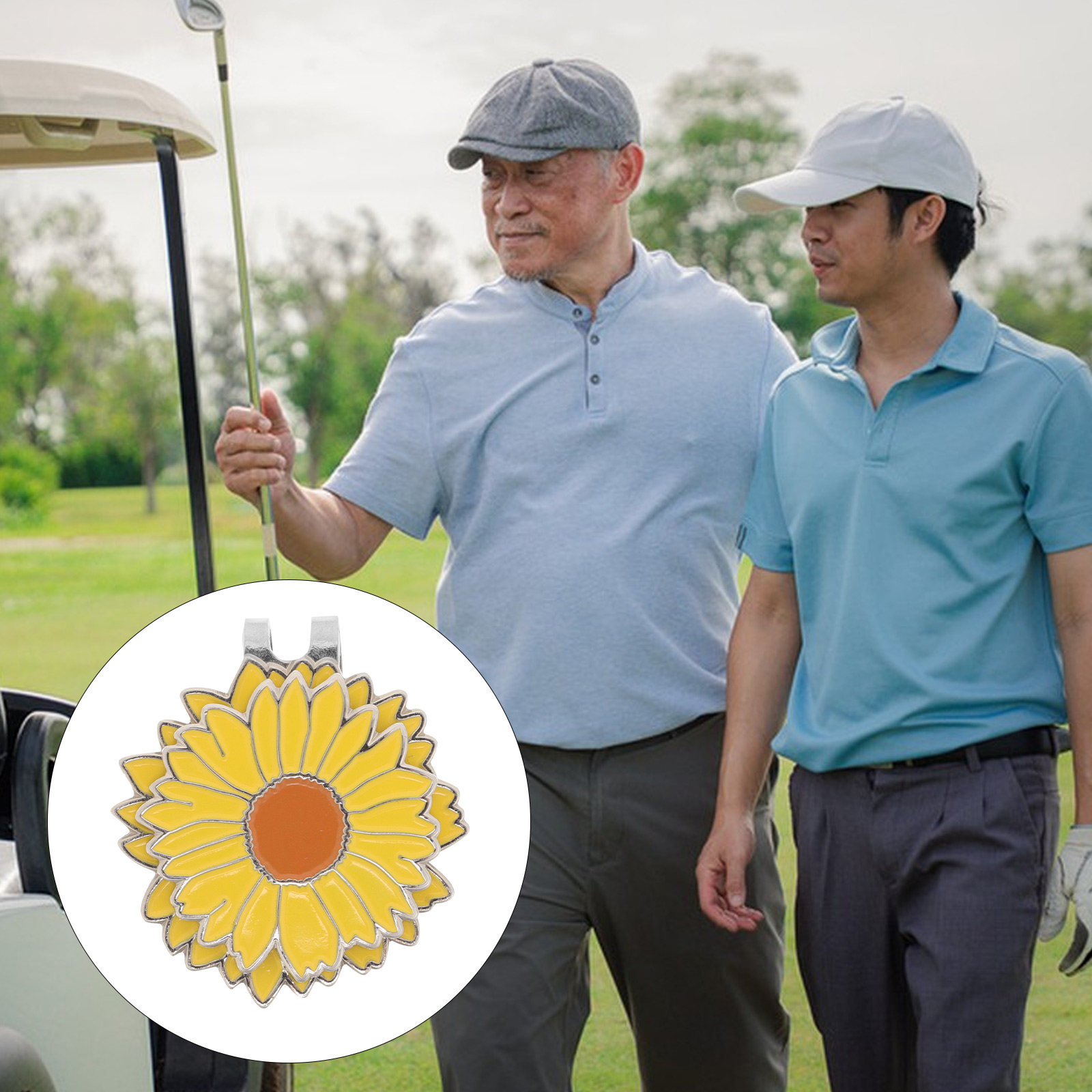 Women'S Golf Accessories - Flower Embellished Golf Hat Clip Ball