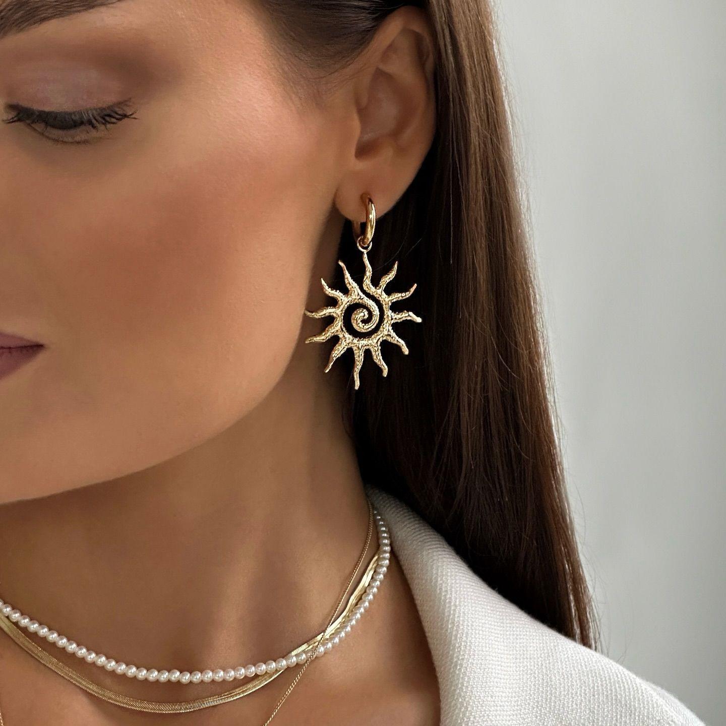 Sunflower Earrings Light Luxur – обзор и цена Women Accessories Shop Online
