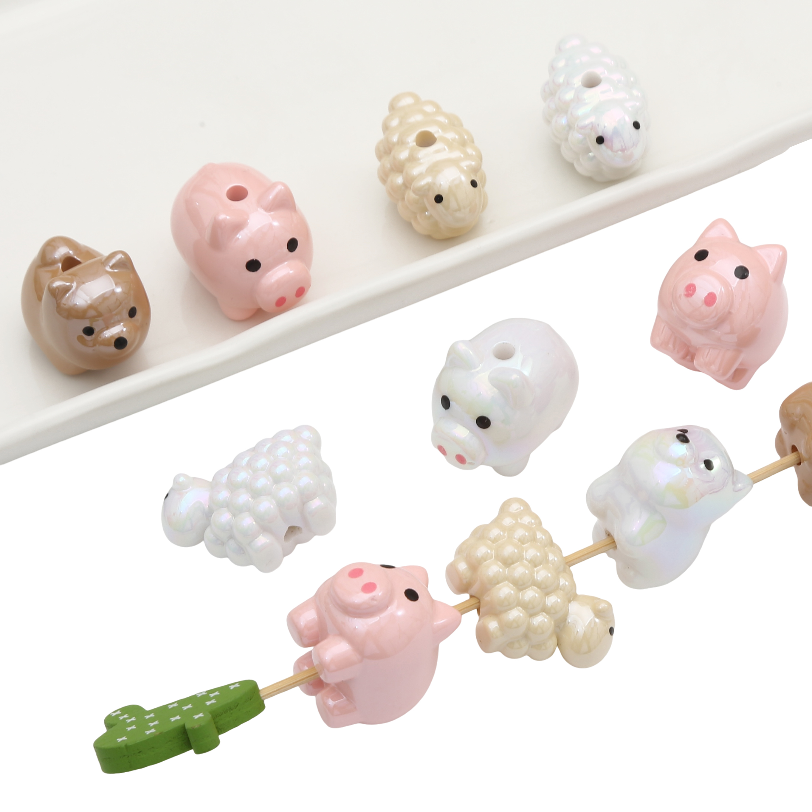 Acrylic Animal Beads Sheep Pig – обзор и цена Women Accessories For Hand