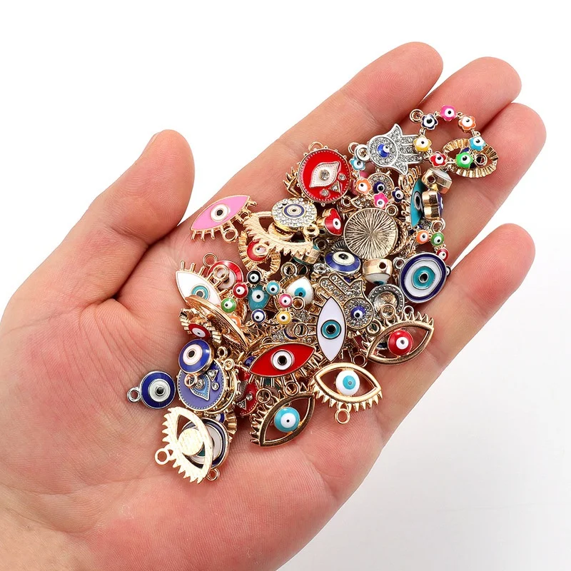 30pcs Mix Alloy Colored Enamel – обзор и цена Evil Eye Bracelet
