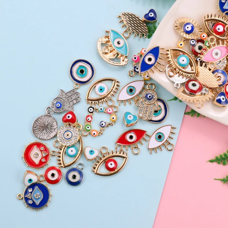 30pcs Mix Alloy Colored Enamel – обзор и цена Evil Eye Bracelet