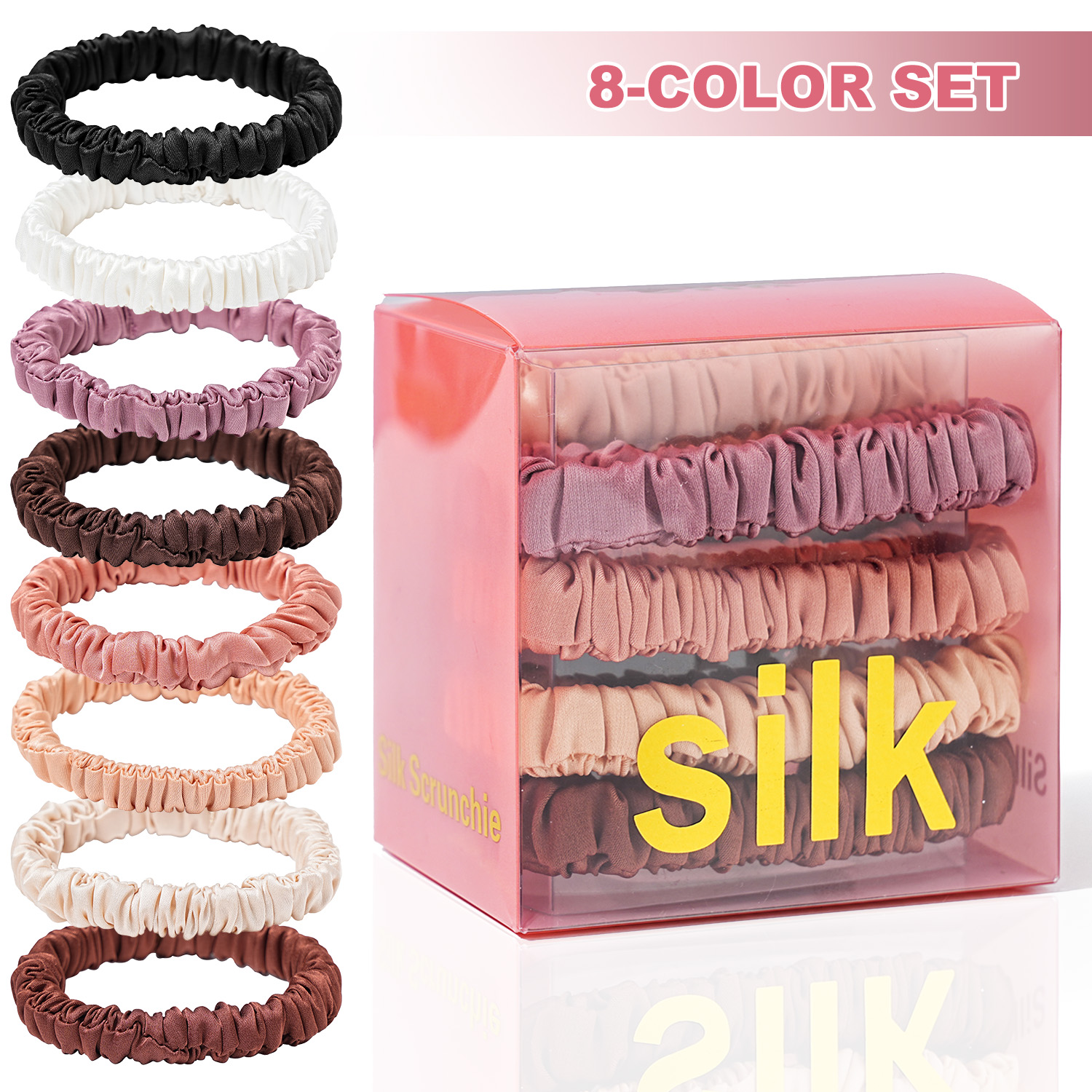 8PCS/Set 100% Pure Mulberry Si – обзор и цена Hair Tie Velvet