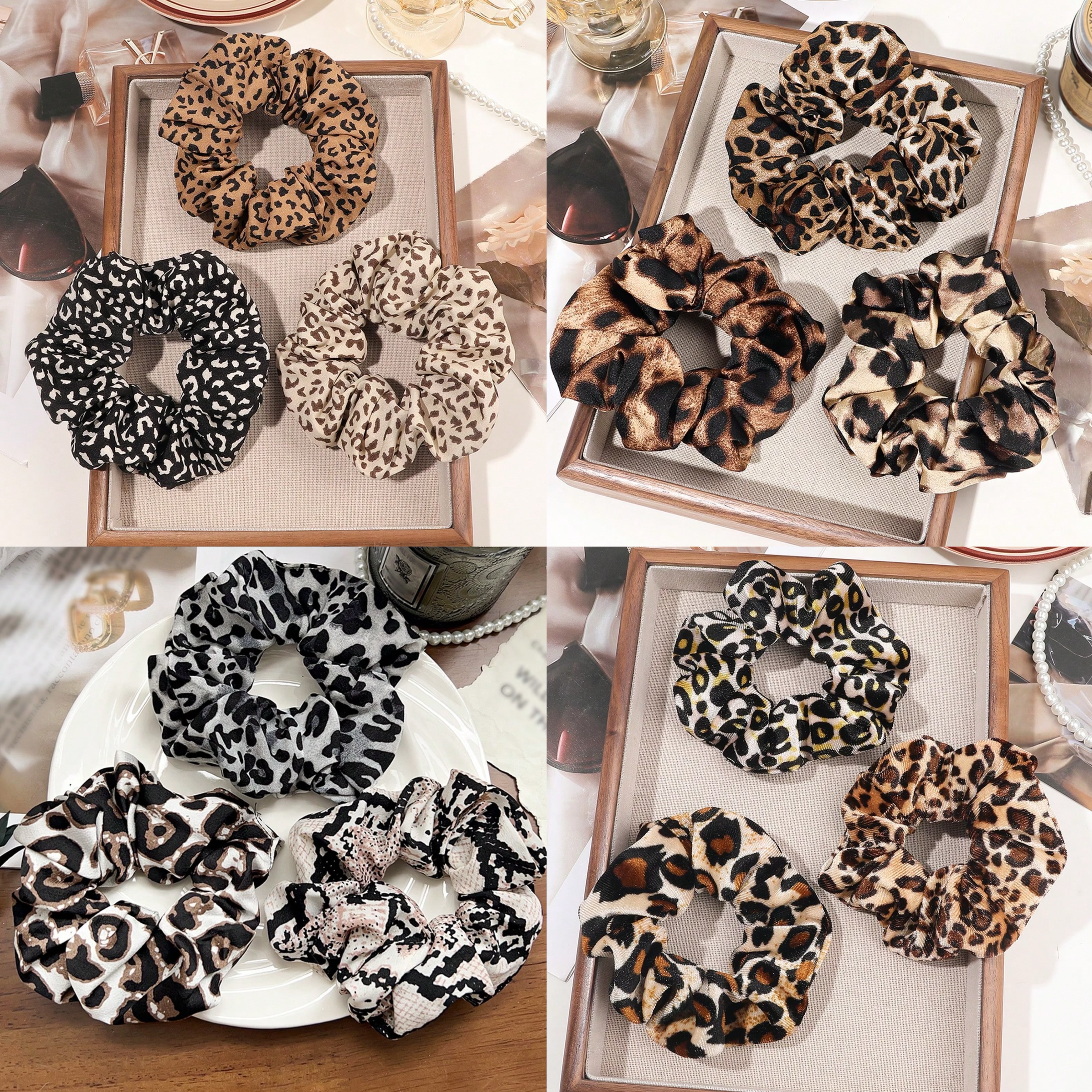 3/6/12PCS Leopard Velvet and S – обзор и цена Hair Tie Velvet