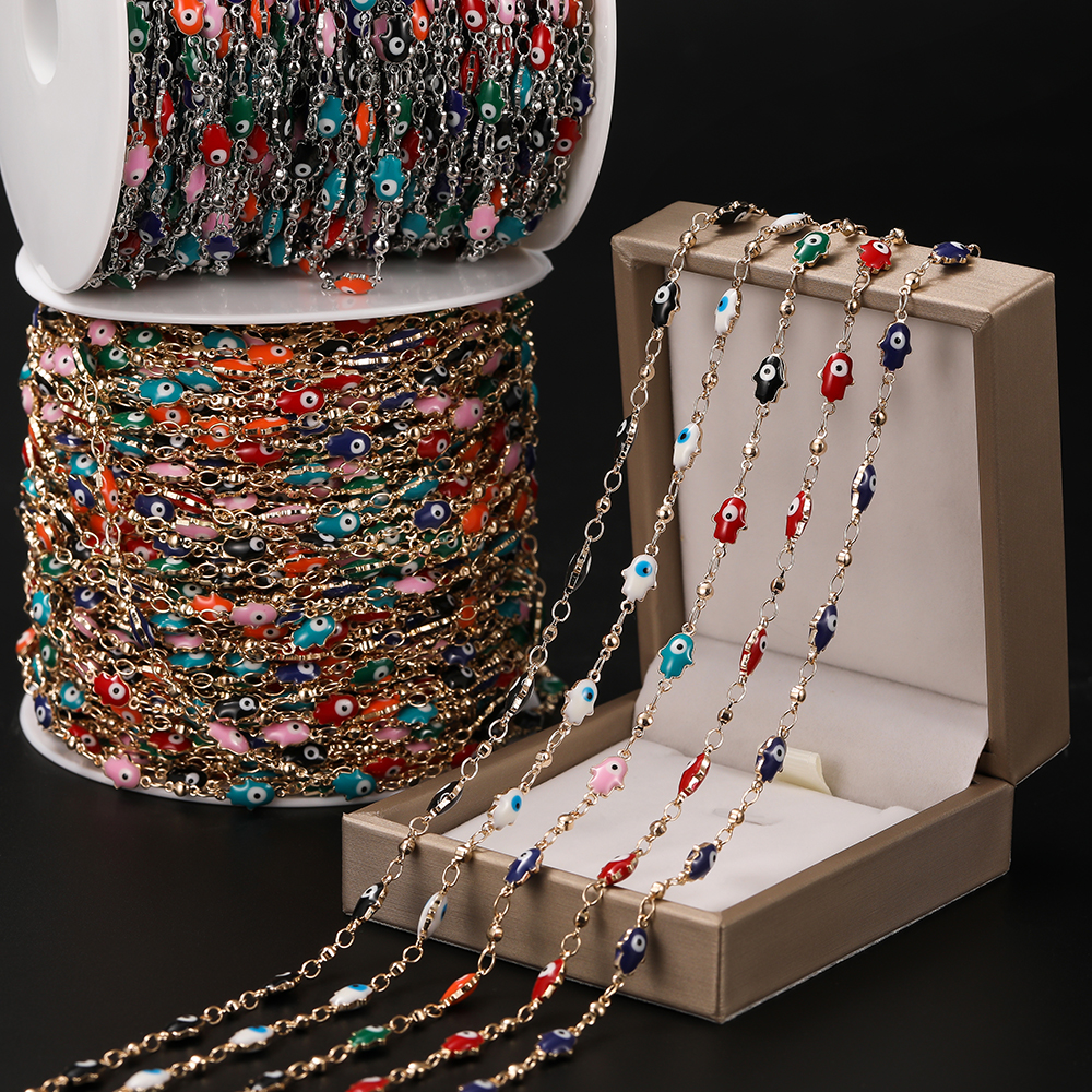 1Meter Crystal Oil Drop Beads  – обзор и цена Evil Eye Bracelet