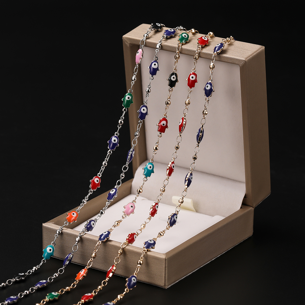 1Meter Crystal Oil Drop Beads  – обзор и цена Evil Eye Bracelet