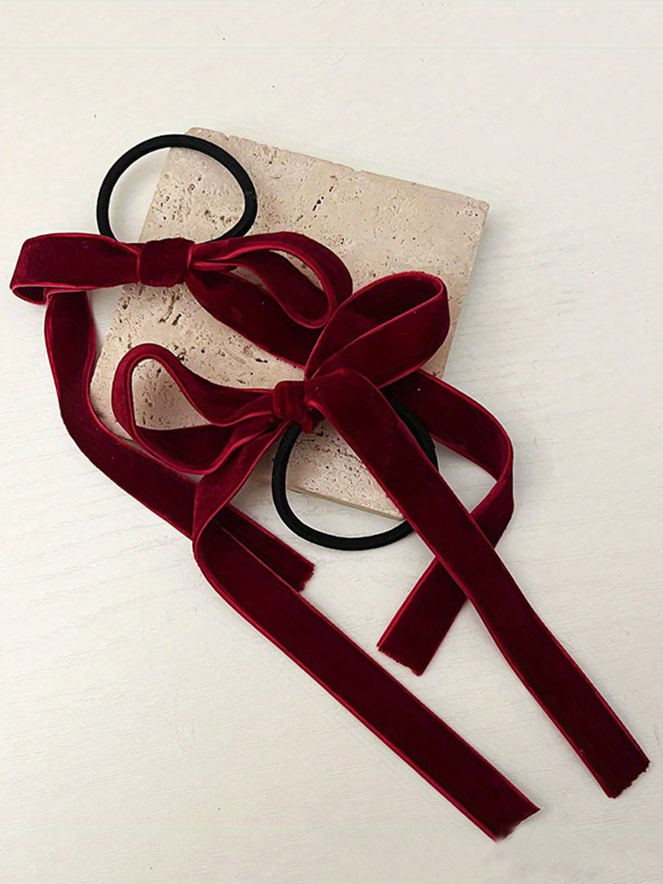 2/8pcs Fashion Black Velvet Bo – обзор и цена Hair Tie Velvet