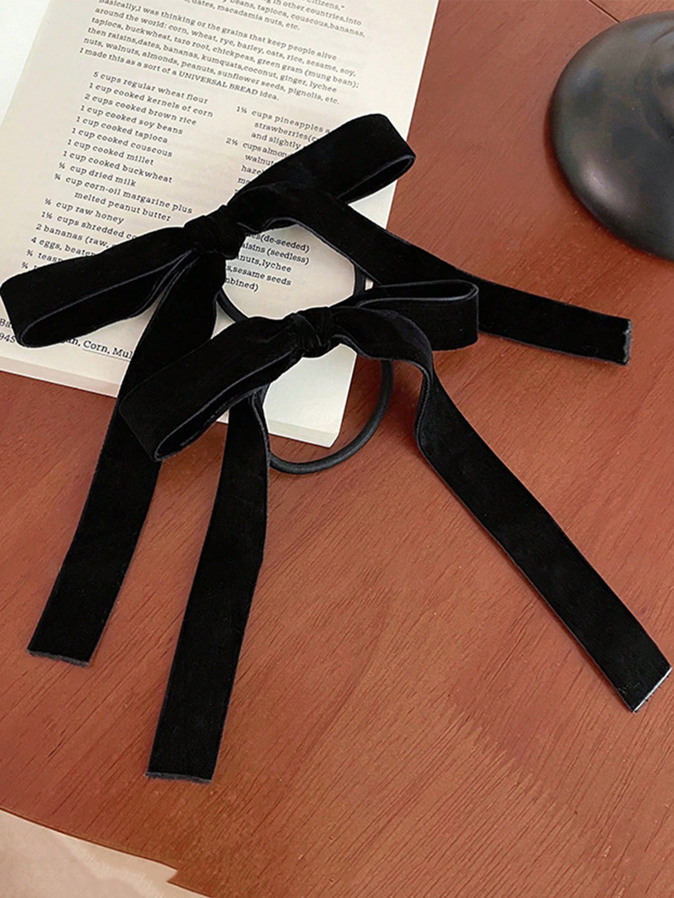 2/8pcs Fashion Black Velvet Bo – обзор и цена Hair Tie Velvet