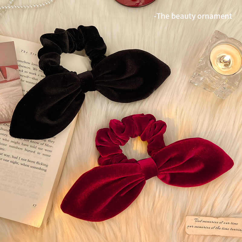 1pc Retro Velvet Rabbit Ear Bo – обзор и цена Hair Tie Velvet