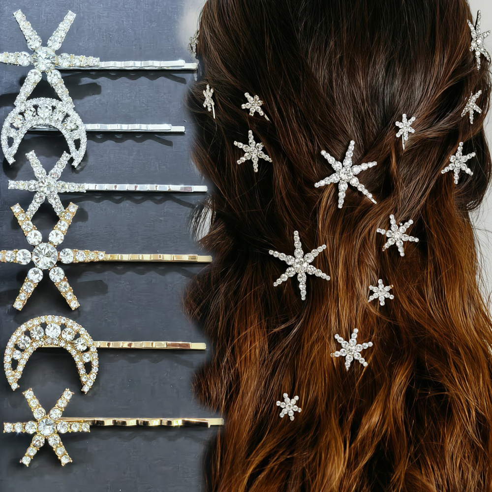 3/4 pcs set Crystal Star Hairp – обзор и цена Women Accessories Aesthetic