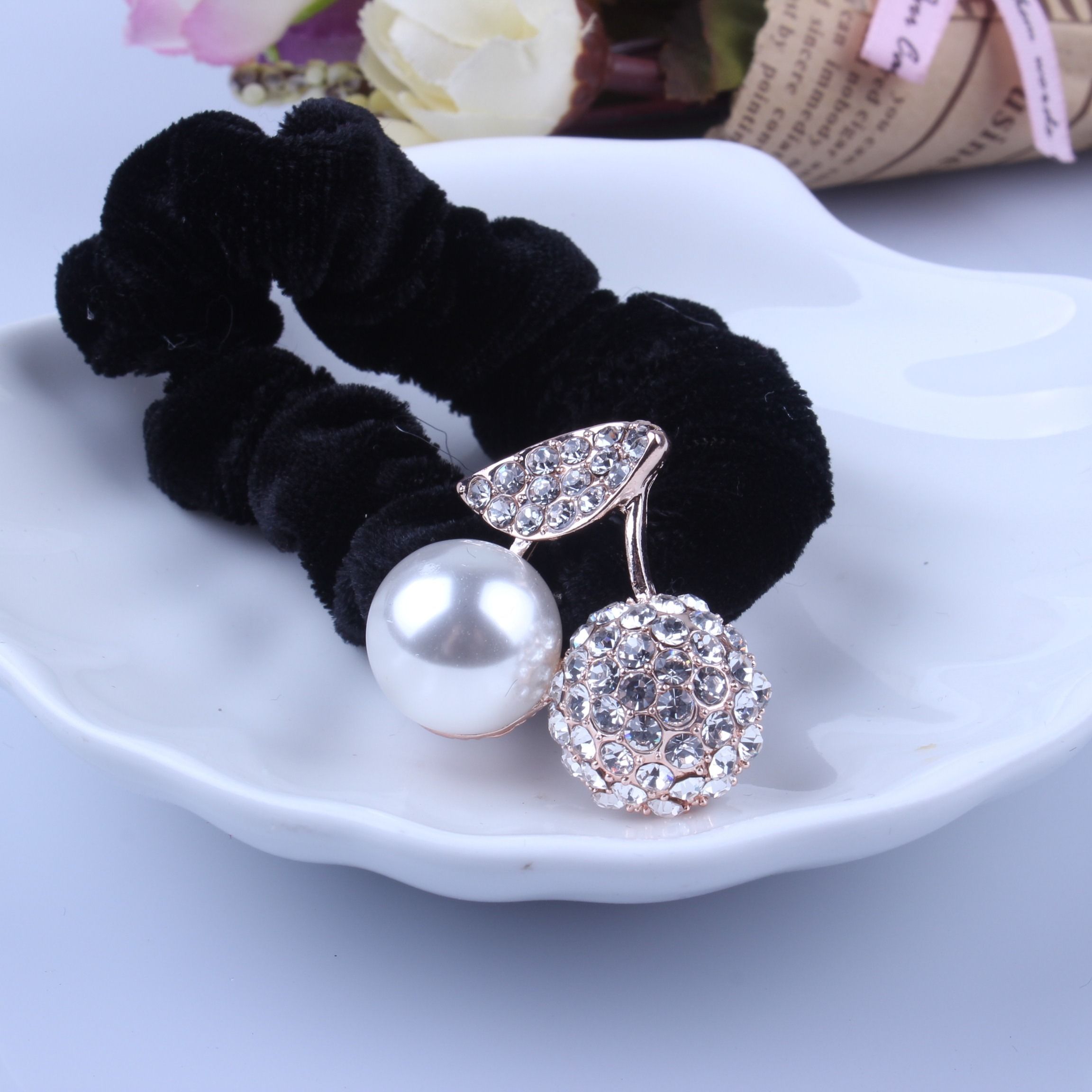 1 PC Black Velvet Scrunchies P – обзор и цена Hair Tie Velvet