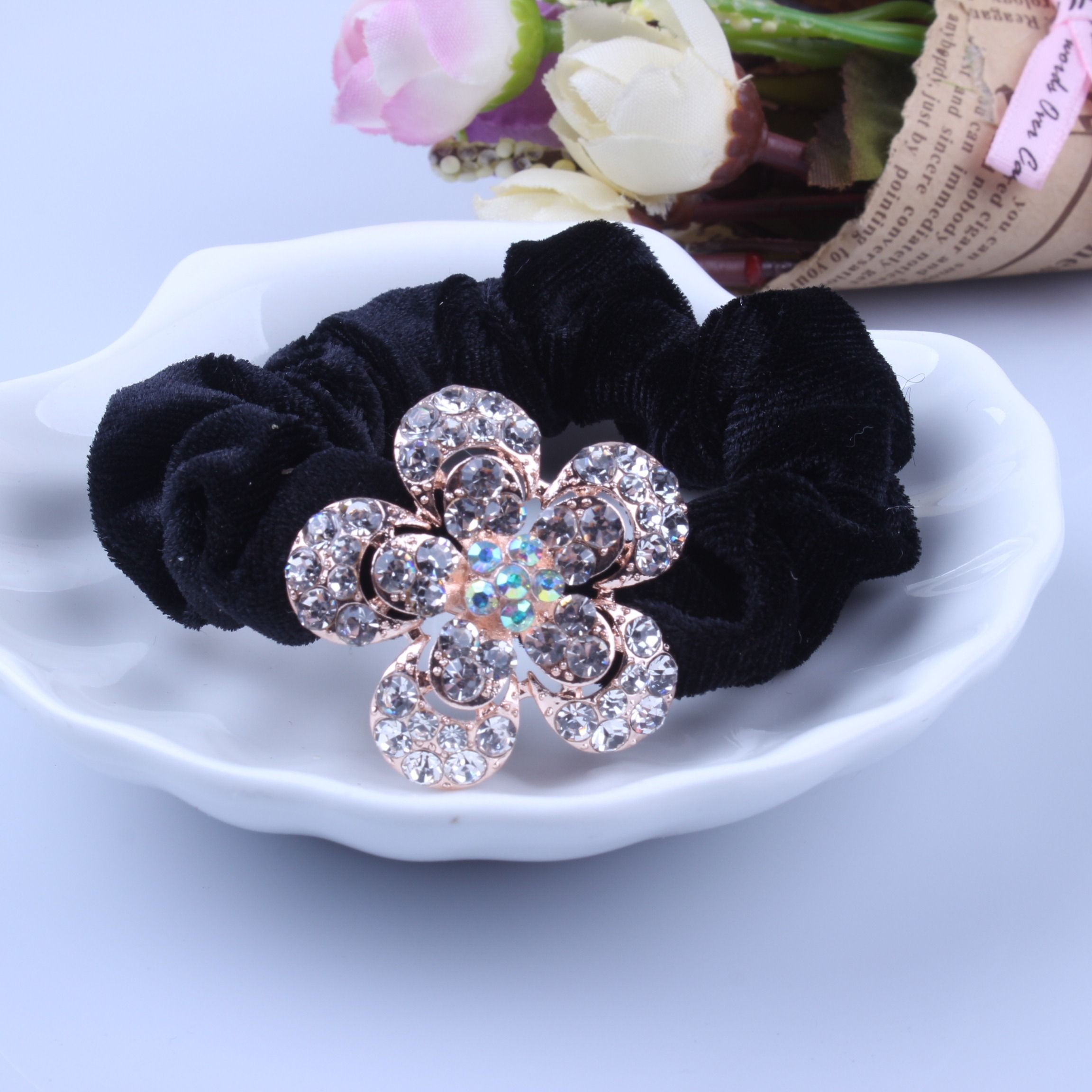 1 PC Black Velvet Scrunchies P – обзор и цена Hair Tie Velvet