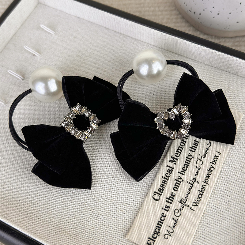 Retro Black Velvet Rhinestone  – обзор и цена Hair Tie Velvet