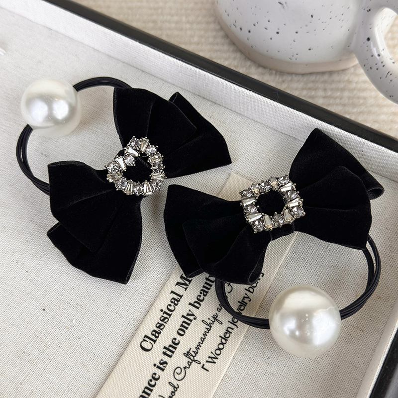 Retro Black Velvet Rhinestone  – обзор и цена Hair Tie Velvet