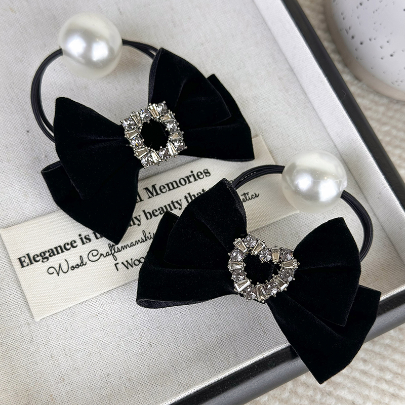 Retro Black Velvet Rhinestone  – обзор и цена Hair Tie Velvet