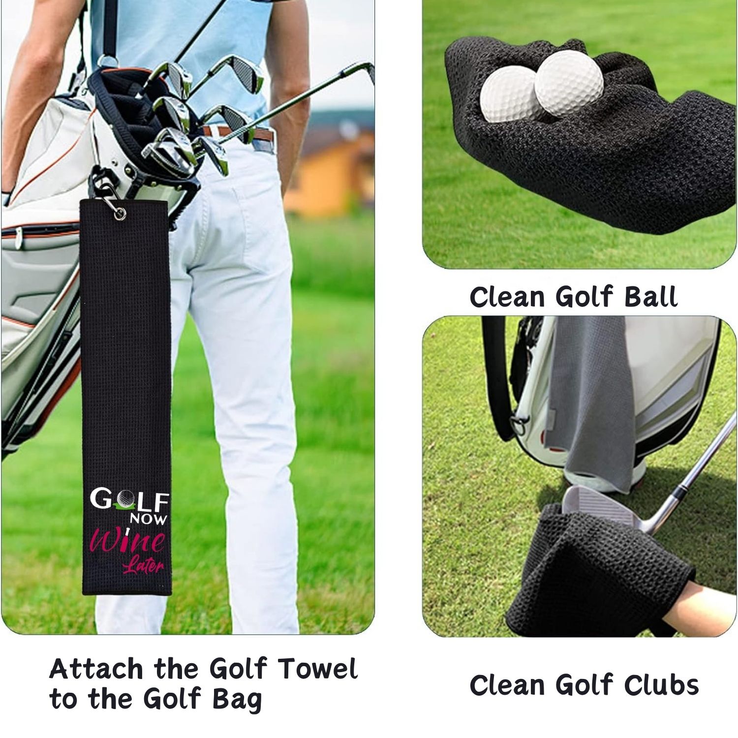 Golf Now Wine Later Golf Towel – обзор и цена Women'S Golf Accessories