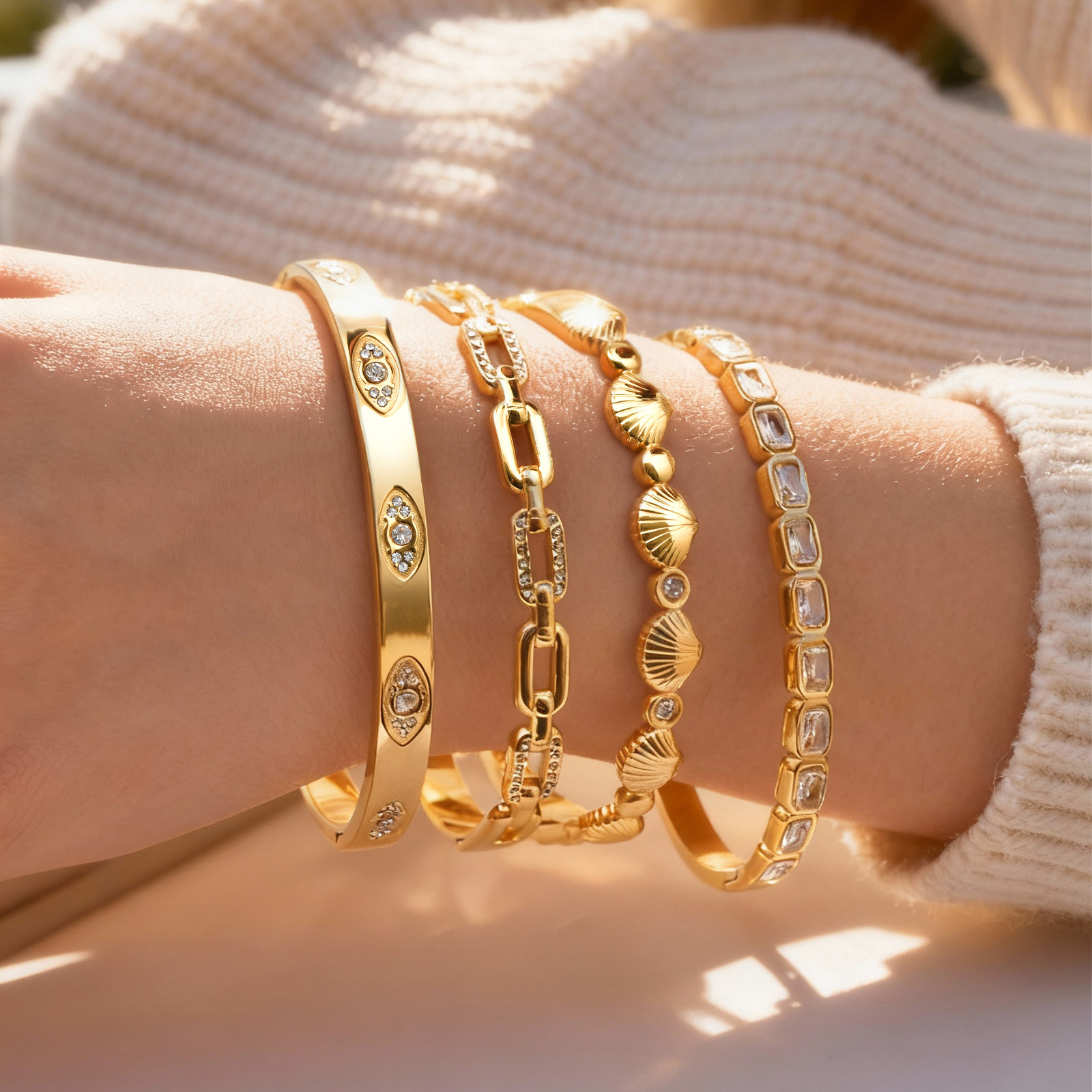 14K Gold Plated Bracelets for  – обзор и цена Evil Eye Bracelet