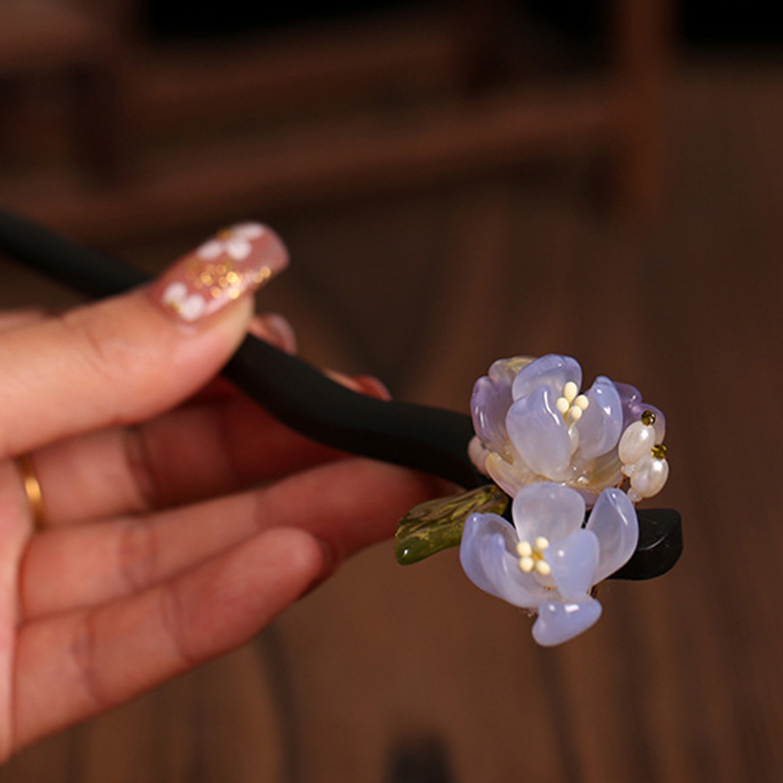 Vintage Wooden Flower Hairpin  – обзор и цена Women Accessories Aesthetic